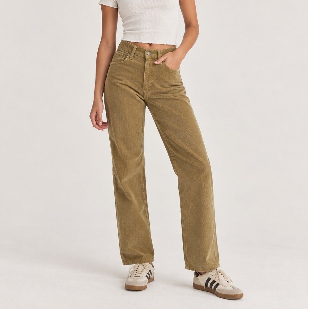 Aritzia Denim Forum The Joni Corduroy Pants Women's 27 Tan High Rise Loose